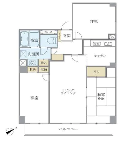 シティハイツ根津 10階 3LDKの間取り