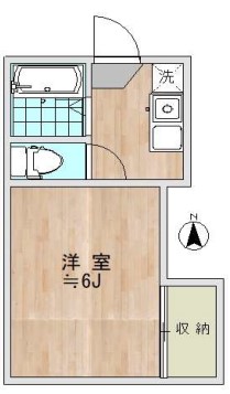 小日向ハイツ 1階 1Kの間取り