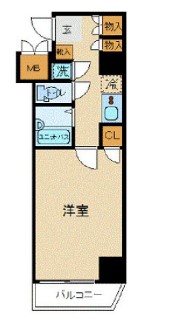 ラグーンシティ文京小石川 7階 1Kの間取り