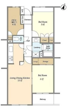 コンフォリア千石 3階 2SLDKの間取り