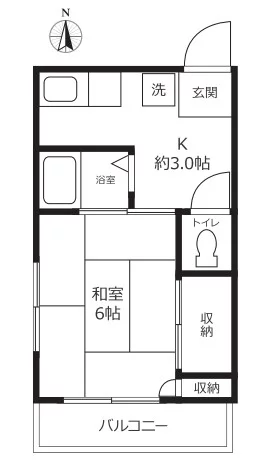 串田ビル 4階 1Kの間取り