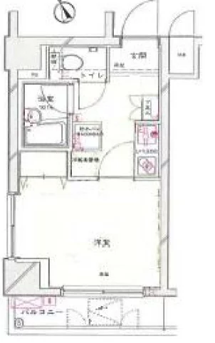 グランフォース早稲田 3階 1Kの間取り