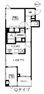 カーザビアンカ 11階 1SLDKの間取り