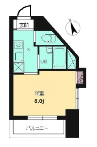 スカイコート文京本郷 8階 1Kの間取り