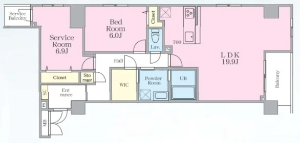 春日テラス 2階 1SDKの間取り
