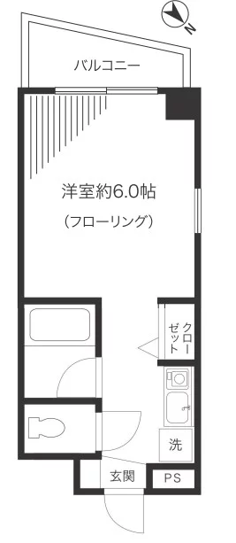 内田ビル(本駒込) 7階 1Kの間取り