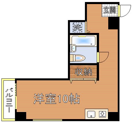 千石コートハウス 3階 1DKの間取り