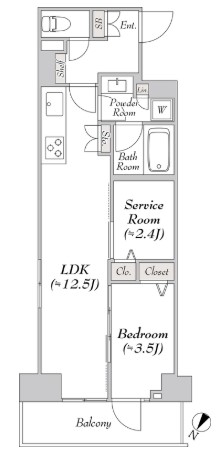 ルミーク文京千石 1階 1SLDKの間取り