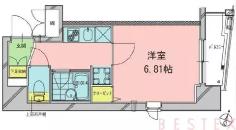 本郷エーワン東大前 4階 1Kの間取り