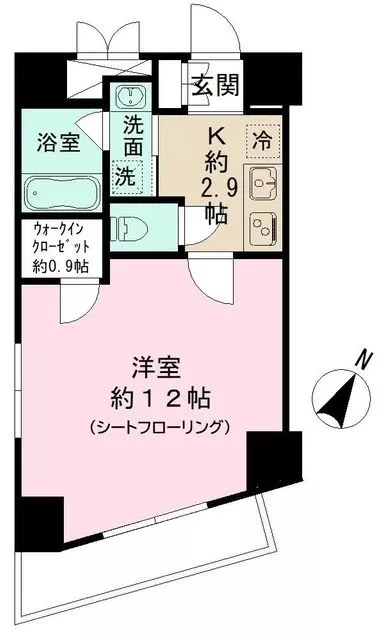ブールバード白山 10階 1Kの間取り