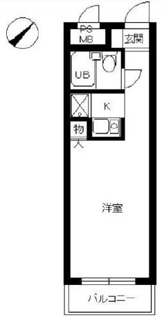 スカイコート本郷東大前 4階 1Kの間取り