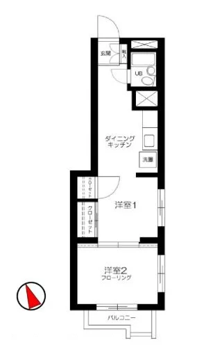 芙蓉マンション 1階 1LDKの間取り