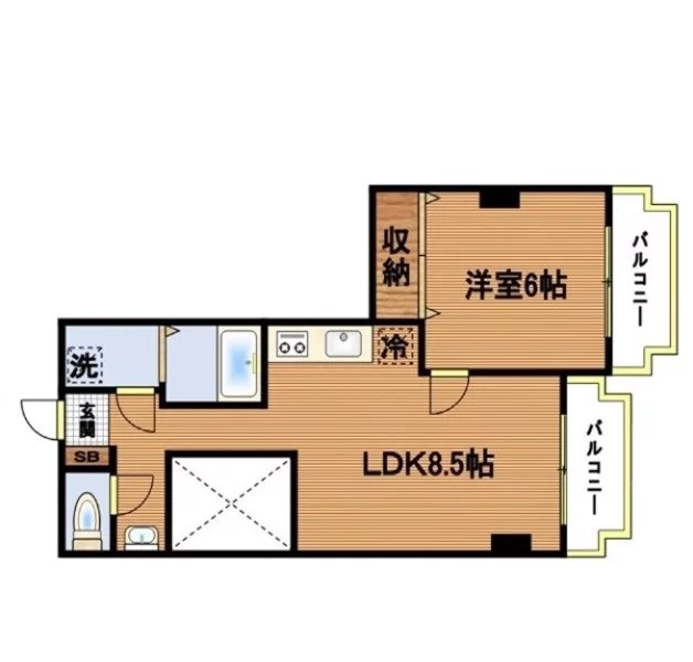 小林ビル 4階 1LDKの間取り