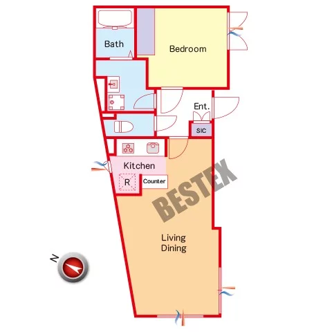 ルクレ千石 3階 1LDKの間取り