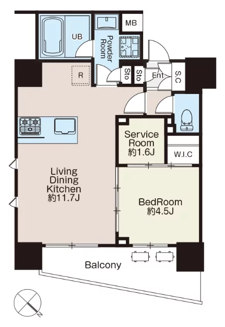 クラシアム文京白山 6階 1SDKの間取り