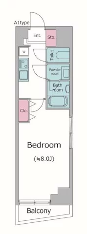 【築浅】カージェ文京千石 2階 1Kの間取り