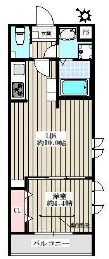 フロイデ文京千石 3階 1LDKの間取り