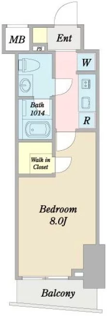 オークスクエア本郷 7階 1Kの間取り
