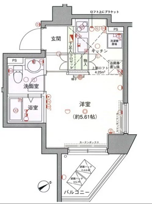 ラグジュアリーアパートメント文京千石Ⅱ 4階 1Kの間取り