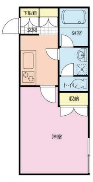 ヴェントラーレ千駄木 1階 1Kの間取り