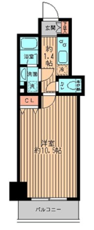 レガーロ御茶ノ水Ⅱ 8階 1Kの間取り