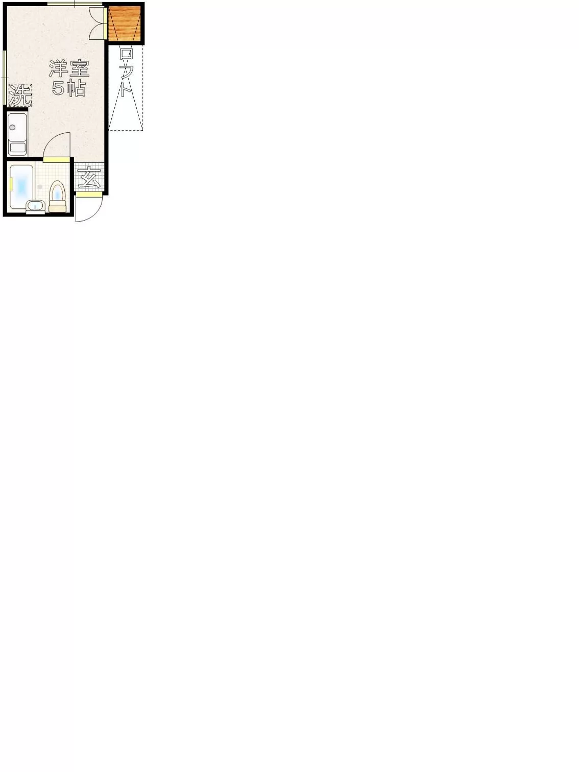 吉川ハウス 2階 1Rの間取り