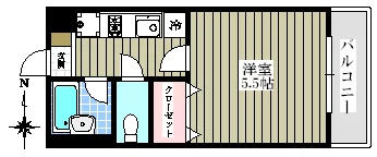 目白台ヒルズ 1階 1Kの間取り