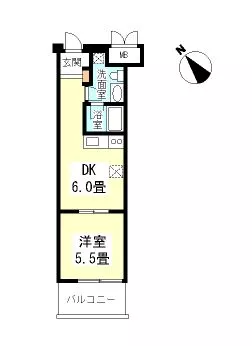 百番館 1階 1DKの間取り