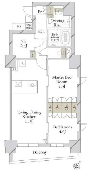 Live Casa 文京千石 premier 4階 2SLDKの間取り