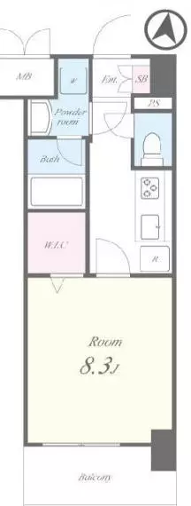 グラシーナ文京 5階 1Kの間取り