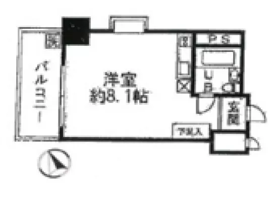 ベルグリーンお茶の水 5階 1Rの間取り