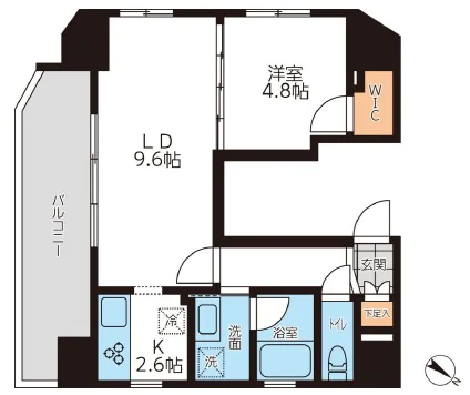 GRAN PASEO本駒込(グランパセオ本駒込) 14階 1LDKの間取り