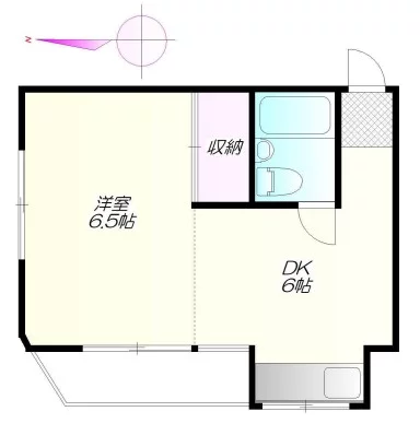 高野ビル 4階 1DKの間取り