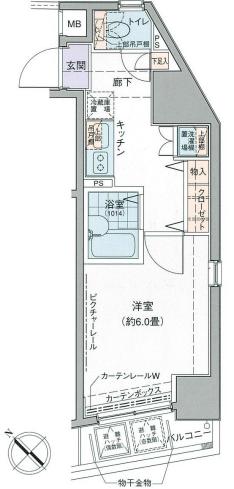 ドルチェ文京千駄木 11階 1Kの間取り