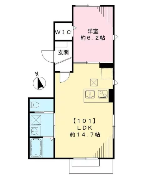 Lien(リアン) 1階 1LDKの間取り