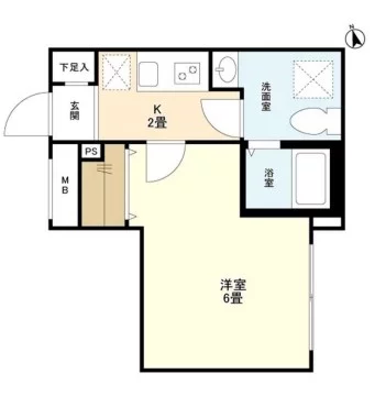 【築浅】ウェルスクエアイズム文京小日向 1階 1Kの間取り