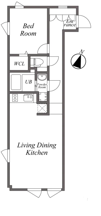 ユーレジデンス音羽(旧アレーロ音羽) 4階 1LDKの間取り