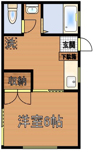 ハイツ亀崎 1階 1DKの間取り