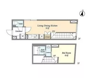 【築浅】コンフォリア本駒込一丁目(旧:リビオメゾン本駒込) 2階 1LDKの間取り