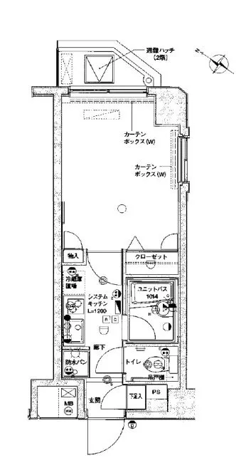 ブライズ音羽 5階 1Kの間取り