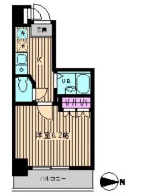 チェスターハウス本郷 4階 1Kの間取り