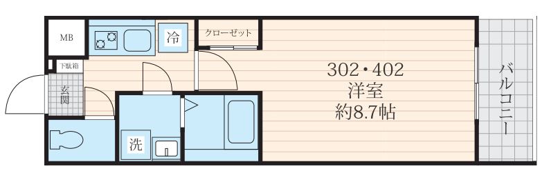 【新築】Fossette千駄木 3階 1Kの間取り