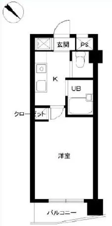スカイコート文京白山 1階 1Kの間取り