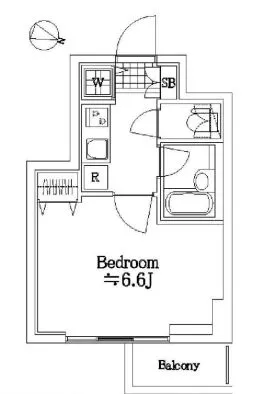 パレステュディオ本郷東大前 4階 1Kの間取り