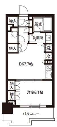 レジディア御茶ノ水 14階 1DKの間取り