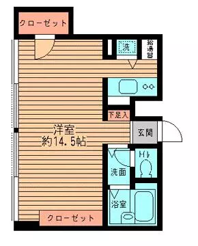ビューテラス向丘 7階 1Kの間取り