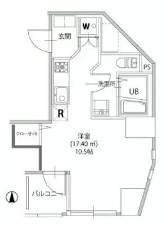 アリカ文京本郷 8階 1Rの間取り
