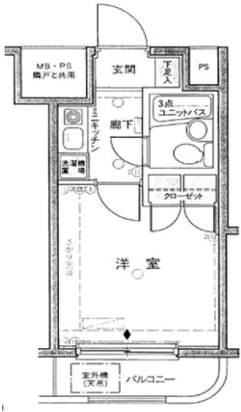 クリオ千駄木壱番館 4階 1Kの間取り
