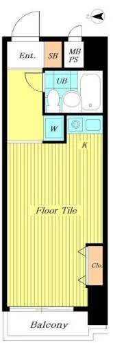 パレ・ドール文京メトロプラザⅠ 3階 1Rの間取り