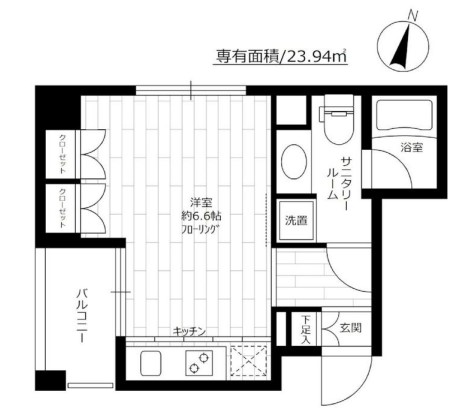 グラーサ本郷東大前 2階 1Rの間取り